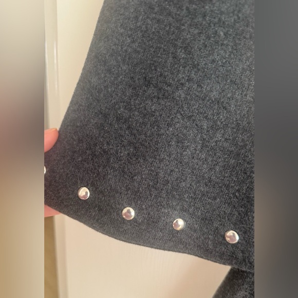 Zara Gray Long Sleeve Dress with Studded Hem - Picture 5 of 7